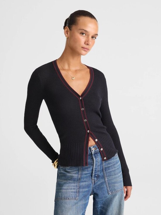 Madewell Sweaters - Madewell V-Neck Cardigan in Dark Navy Combo, Size Small